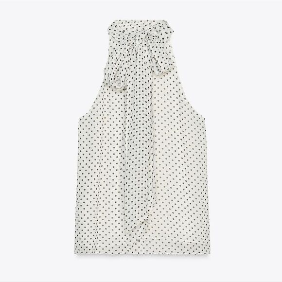 NWT ZARA ZW COLLECTION POLKA DOT HALTER TOP - Picture 10 of 14